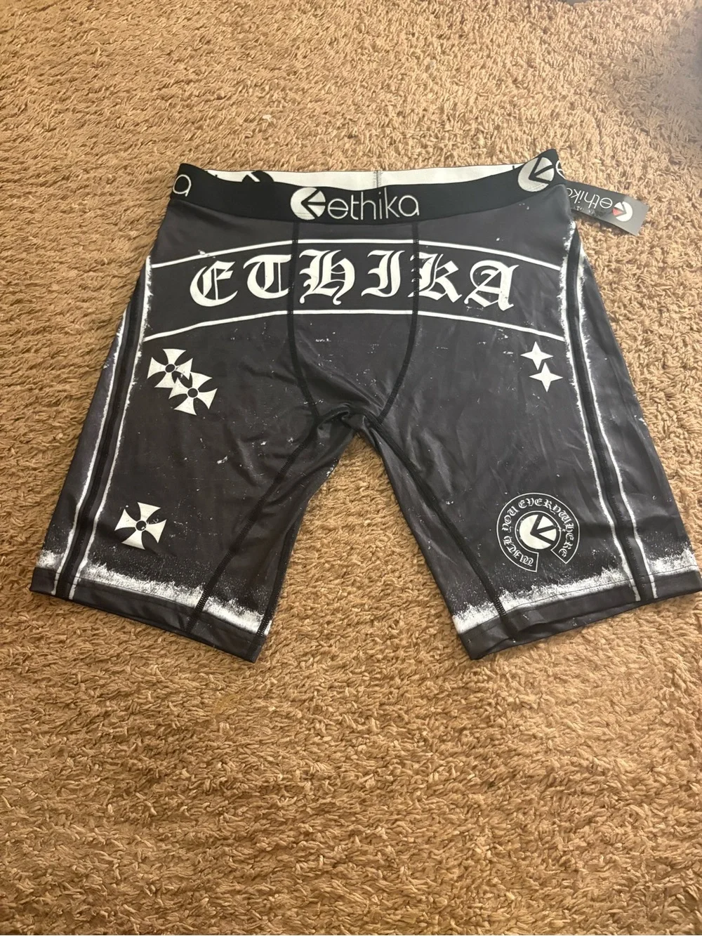 ethika Black & White Graphic Performance Boxer Shorts